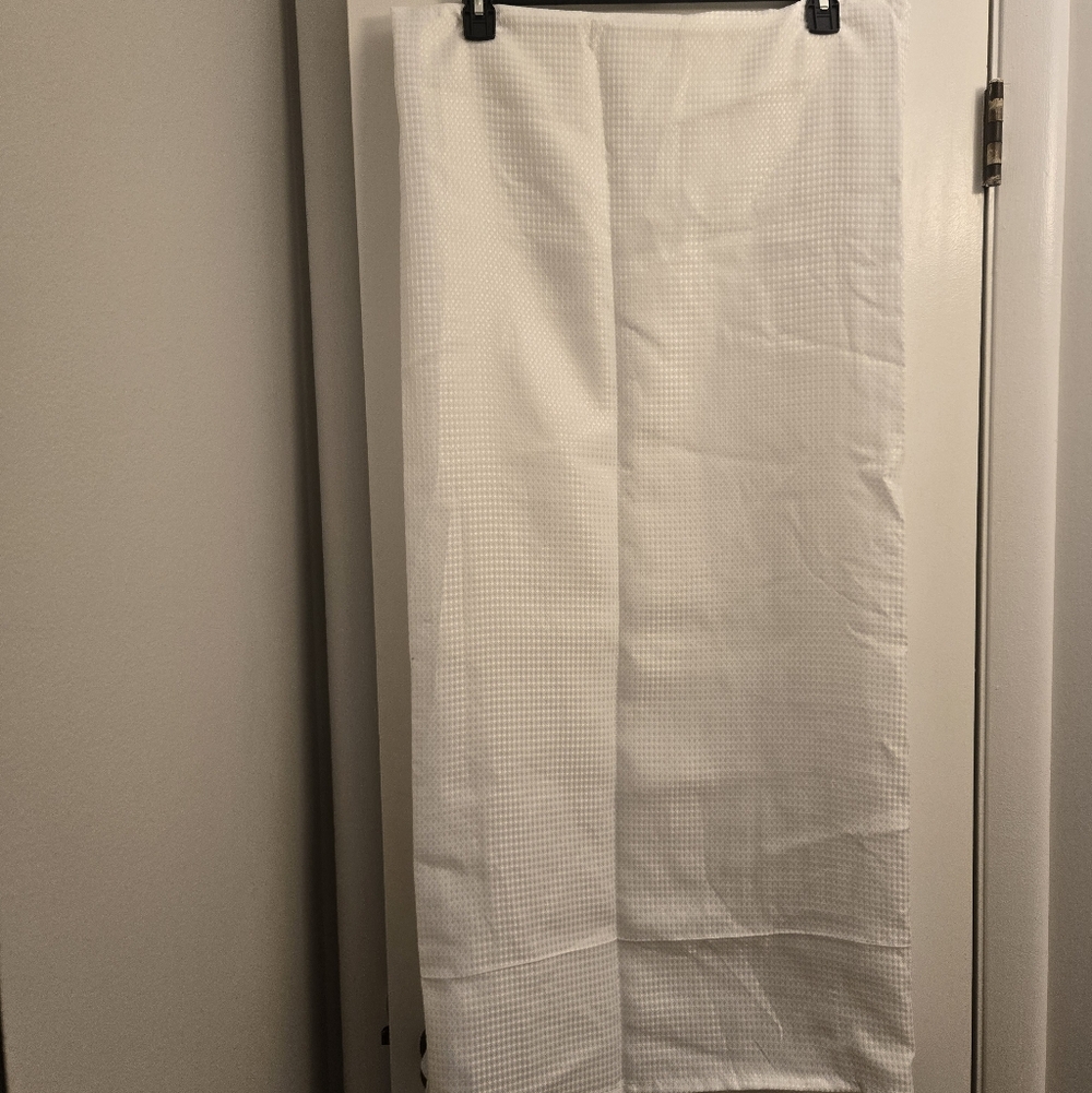 White Textured Curtain Panel